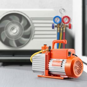 Vacuum Pump 9 CFM HVAC 2 Stage Rotary Vane Vacuum Pump Oil Included (Option: Orange)