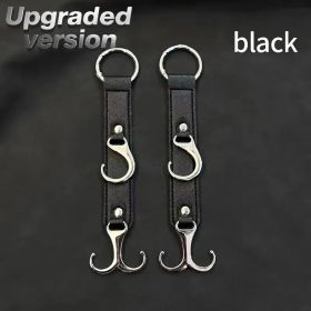 2 Pieces PU Car Hooks, Car Seat Cushion Hooks, Car Seat Back Storage Hooks, Faux Leather Car Hooks, Multi-functional Car Headrest Hooks, Car Seat (Option: black)