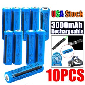 2PCS&4PCS&10PCS&50PCS&100PCS Rechargeable Battery 3000mAH 3.7V Li-ion BRC 11.1 Power Batteries For Flashlight Laser Headlamp (Option: 10PCS)